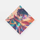 Serviette En Papier Superhéros de l'Anime bleu et rouge (Coin)