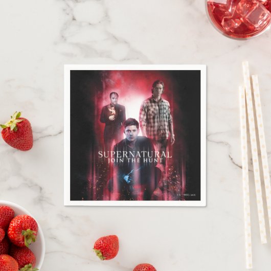 Serviette En Papier Supernatural Crowley, Dean et Sam (En situation)