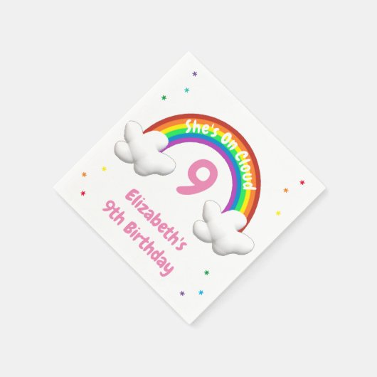 Serviette En Papier Sur Cloud 9 ! Anniversaire arc-en-ciel (Coin)