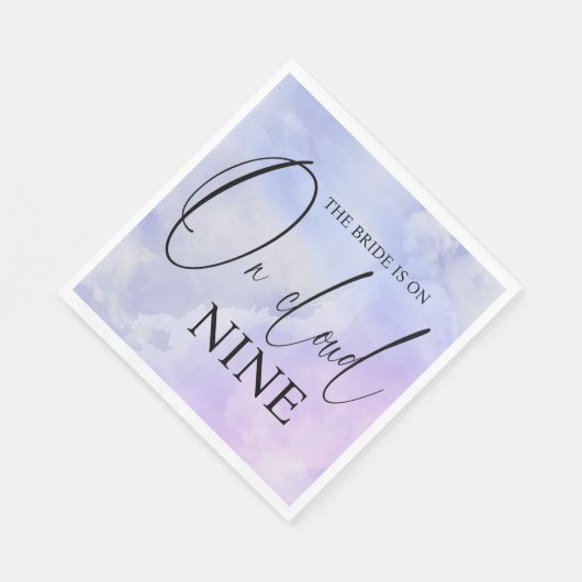 Serviette En Papier Sur Cloud Neuf 9 Calligraphie Fête des mariées ble (Coin)