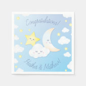 Serviette En Papier Sur la Lune et les étoiles (Devant)