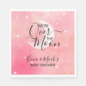 Serviette En Papier Sur la lune Merci rose Baby shower serviettes (Devant)