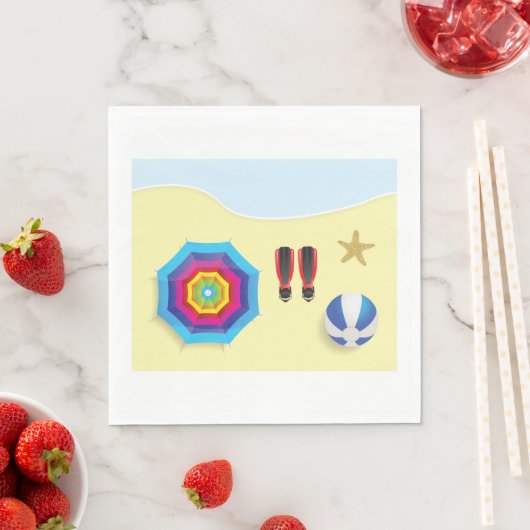 Serviette En Papier Sur La Plage (En situation)