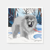 Serviette En Papier SUR LA RIVIÈRE Blue Chow Napkins (Devant)