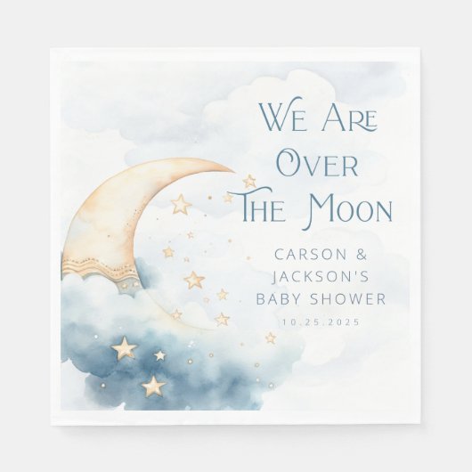 Serviette En Papier Sur le Baby shower de lune serviettes (Devant)