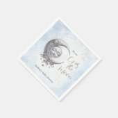 Serviette En Papier Sur le Baby shower Lune Bleu Garçon serviettes (Coin)