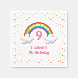 Serviette En Papier Sur un nuage ! Anniversaire arc-en-ciel