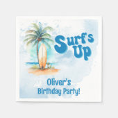 Serviette En Papier Surf À La Fête D'Anniversaire De Plage D'Été (Devant)