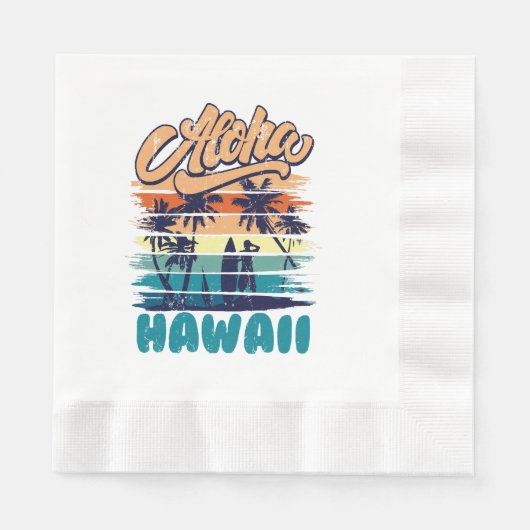 Serviette En Papier Surf - Aloha Hawaï (Devant)