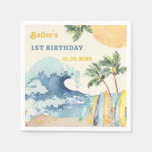 Serviette En Papier Surf Beach Anniversaire (Devant)