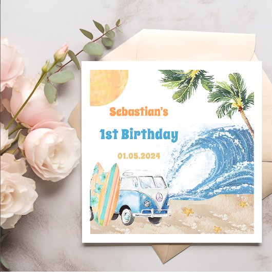 Serviette En Papier Surf Beach Anniversaire de fête Napkins