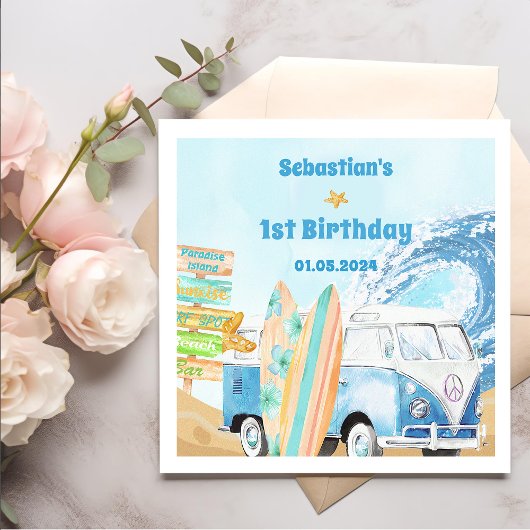 Serviette En Papier Surf Beach Anniversaire de fête Napkins