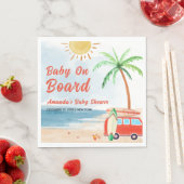 Serviette En Papier Surf Beach Bébé À Bord Baby shower (En situation)