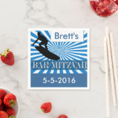 Serviette En Papier Surf board Designer Bar Mitzvah Napkins (En situation)