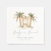 Serviette En Papier Surf côtier Baby shower "Baby on board" (Devant)