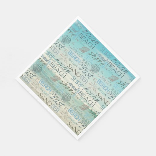 Serviette En Papier Surf de plage mer de sable (Coin)