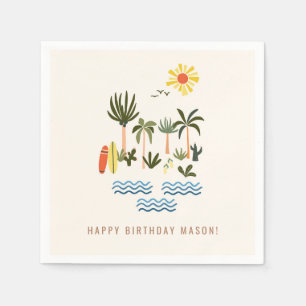 Serviette En Papier Surf d'été Anniversaire