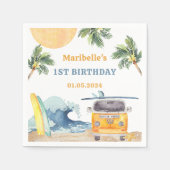 Serviette En Papier Surf d'été Anniversaire (Devant)