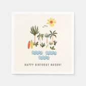 Serviette En Papier Surf d'été Fête d'anniversaire (Devant)