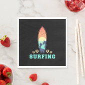 Serviette En Papier Surf Et Fleur (En situation)