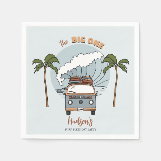 Serviette En Papier Surf Haut Ocean Wave Papier d'anniversaire (Devant)