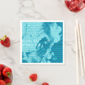 Serviette En Papier Surf Hawaii Green Room Hawaiian Surfer (En situation)