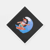 Serviette En Papier Surf Père Noël (Coin)