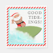Serviette En Papier Surf Père Noël (Devant)