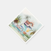Serviette En Papier Surf | Retro Summer Surfing Anniversaire (Coin)