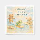 Serviette En Papier Surf’s Up Baby Shower (Devant)