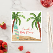 Serviette En Papier Surf tropical bébé à bord Baby shower (En situation)