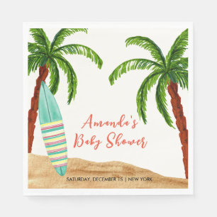 Serviette En Papier Surf tropical bébé à bord Baby shower