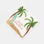 Serviette En Papier Surf tropical bébé à bord Baby shower (Coin)