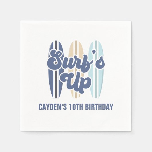 Serviette En Papier Surf Up Surboard Beach Anniversaire (Devant)