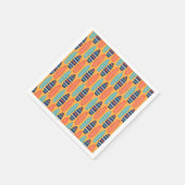 Serviette En Papier Surf Up Surboards Orange Bleu Été Anniversaire (Coin)