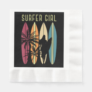 Serviette En Papier Surfer Girl Surf Surf Femmes Filles Surf une fois
