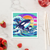 Serviette En Papier Surfer sur les vagues (En situation)