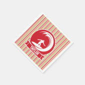 Serviette En Papier Surfer, Surf ; Rouge, Orange, Vert, Blancs (Coin)