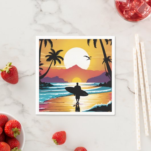 Serviette En Papier Surfeur (En situation)