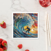Serviette En Papier Surfeur en Verre Satiné Cute Imaginaire (En situation)