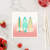 Serviette En Papier Surfs roses vers le haut Surboard Anniversaire (En situation)