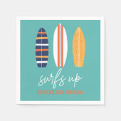 Serviette En Papier Surfs Up BOY Plage de surf Anniversaire (Devant)