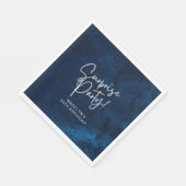 Serviette En Papier Surprise fête d'anniversaire Marine bleu aquarelle (Coin)