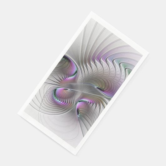 Serviette En Papier Surreal Shy Beauty Moderne Art Fractal Abstrait (Coin)