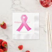 Serviette En Papier SURVIVE Ruban rose (En situation)