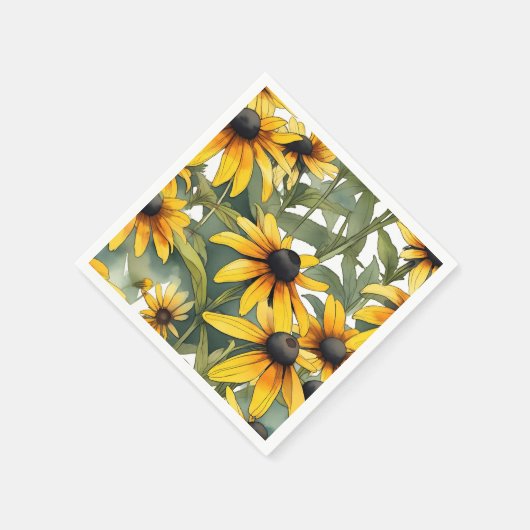 Serviette En Papier Susan Floral aux yeux noirs (Coin)