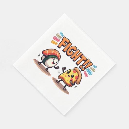 Serviette En Papier Sushi contre Pizza (Coin)