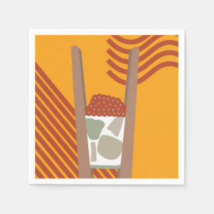 Serviette En Papier Sushi graphique en papier illustré Napkin