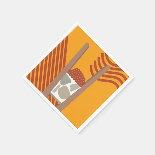Serviette En Papier Sushi graphique en papier illustré Napkin (Coin)