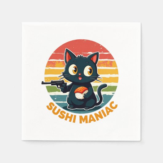 Serviette En Papier Sushi maniaque (Devant)